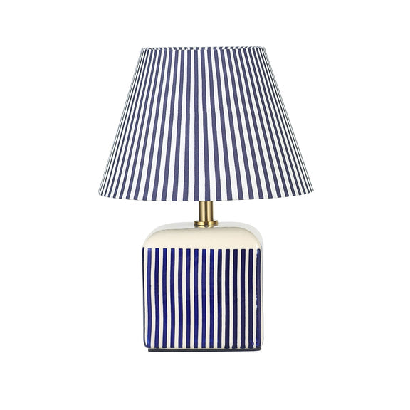 Amaris Table Lamp Cream & Blue Strip