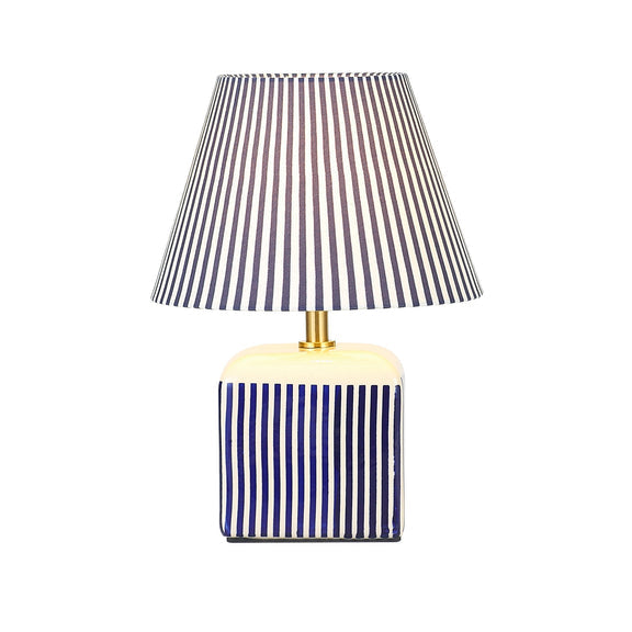 Amaris Table Lamp Cream & Blue Strip