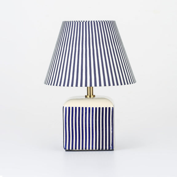 Amaris Table Lamp Cream & Blue Strip