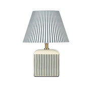 Amaris Table Lamp Cream & Green Strip