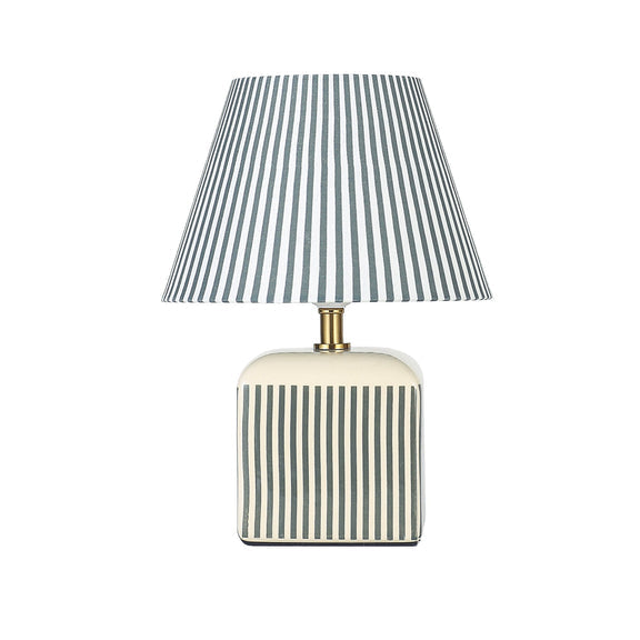 Amaris Table Lamp Cream & Green Strip