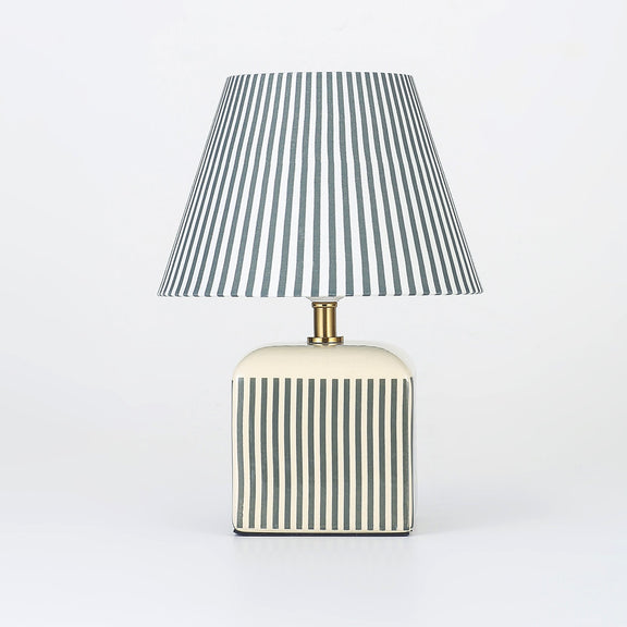Amaris Table Lamp Cream & Green Strip