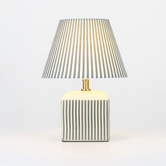 Amaris Table Lamp Cream & Green Strip