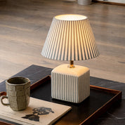 Amaris Table Lamp Cream & Green Strip