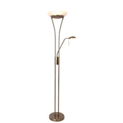 Reed LED Mother & Child Floor Lamp - Antique Brass