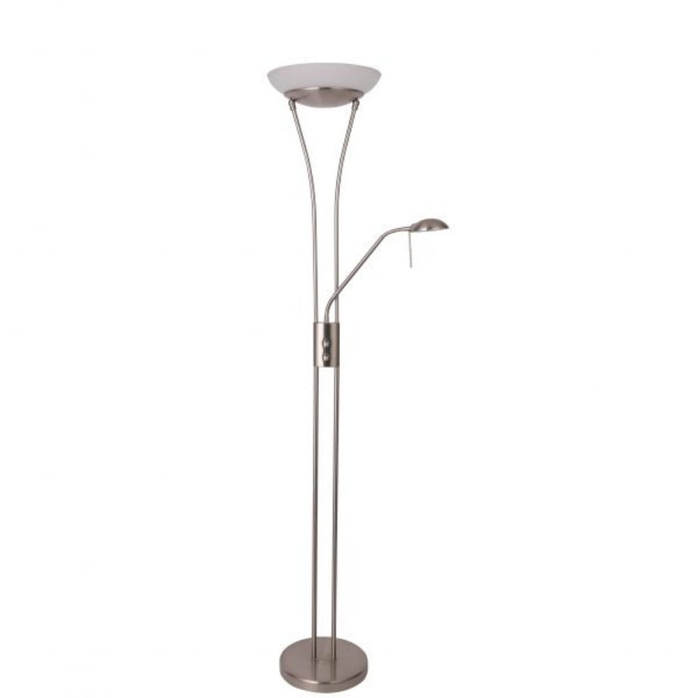 Reed LED Mother & Child Floor Lamp - Satin Chrome