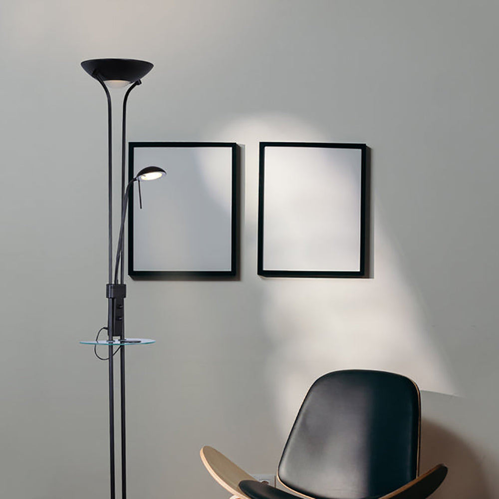 Seed Floor 2 Lamp USB & Wireless Charger Black Iron 3000K