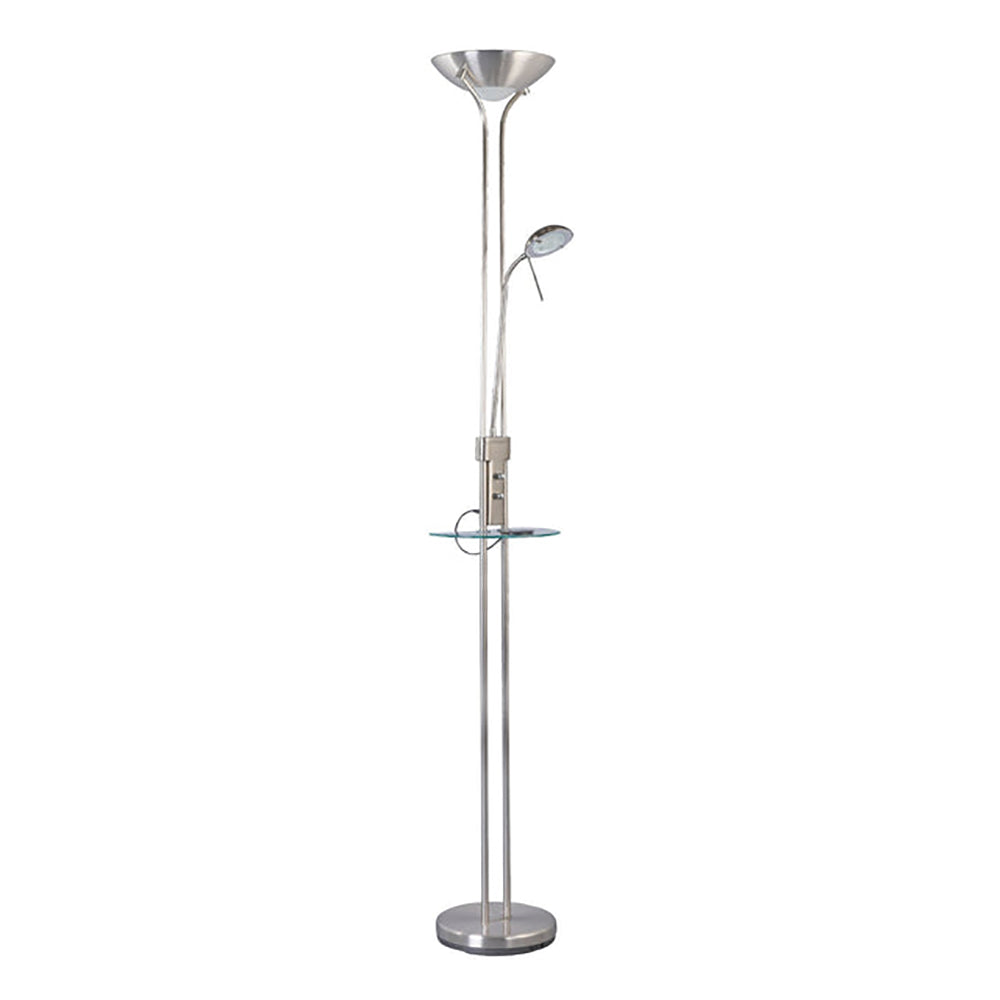 Seed Floor 2 Lamp USB & Wireless Charger Satin Chrome Iron 3000K