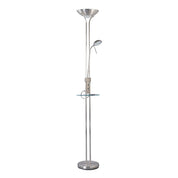 Seed Floor 2 Lamp USB & Wireless Charger Satin Chrome Iron 3000K