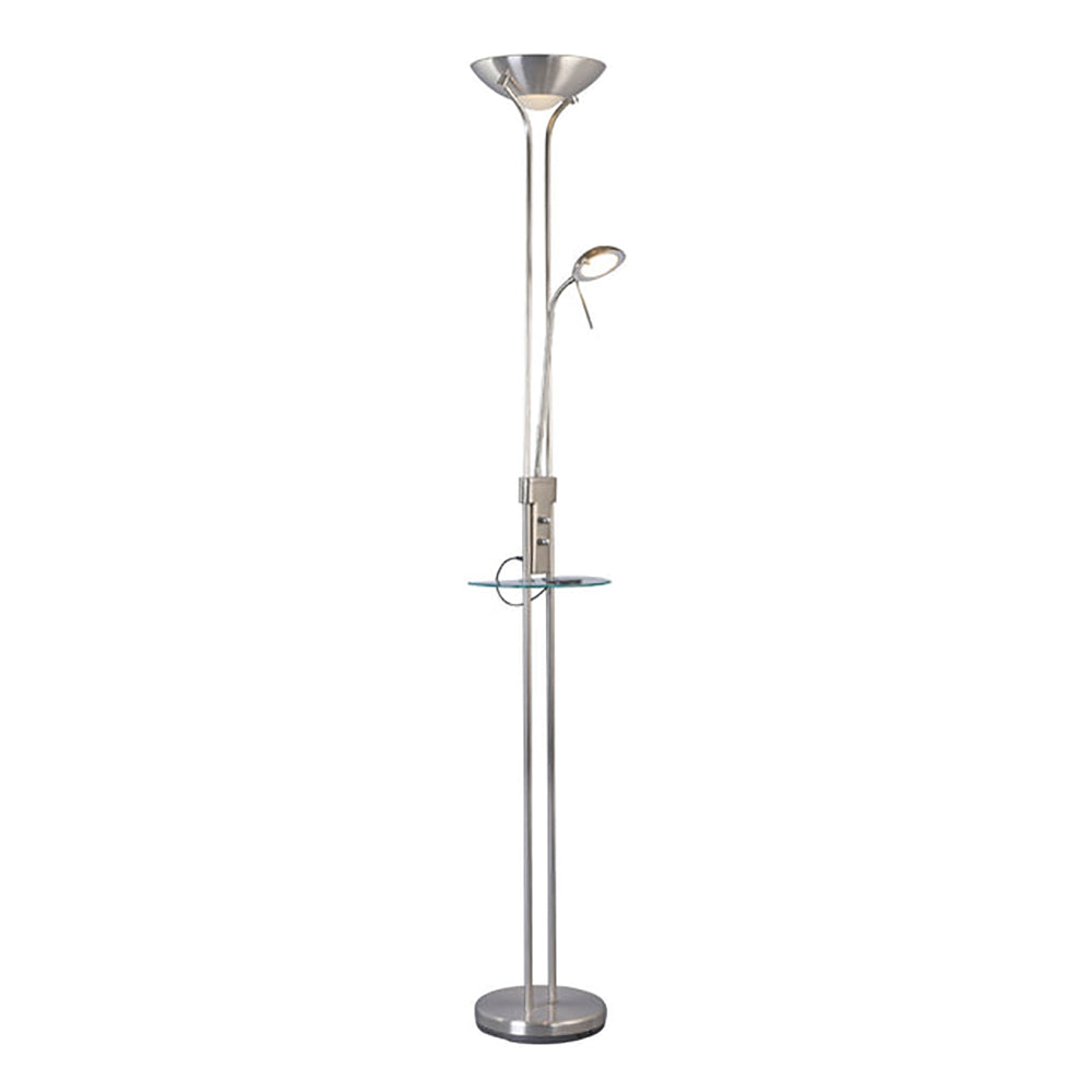 Seed Floor 2 Lamp USB & Wireless Charger Satin Chrome Iron 3000K