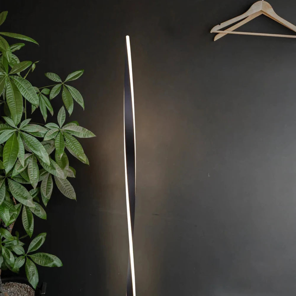 Enhalus LED Floor Lamp Black Metal 2900K