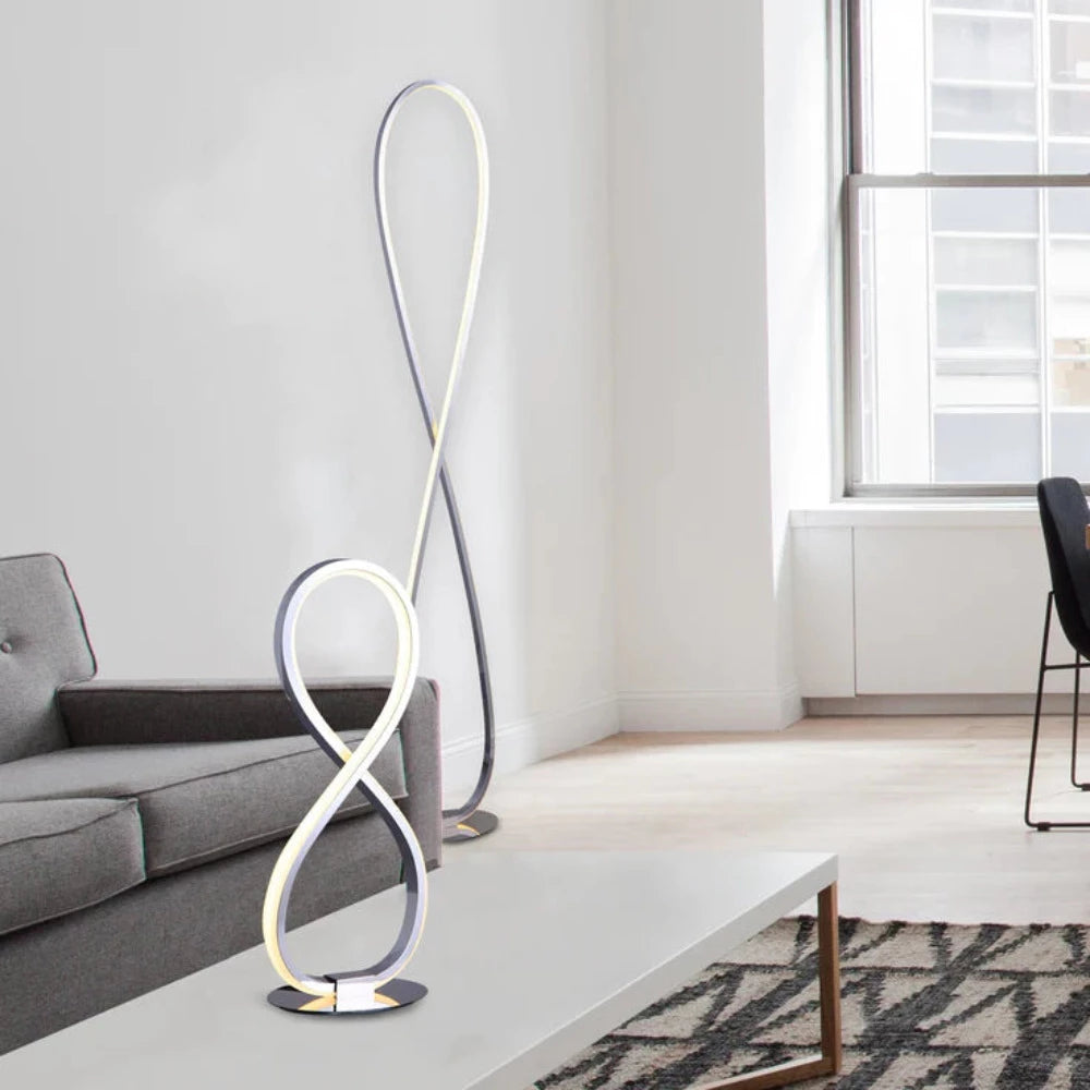 Infinite LED Floor Lamp Chrome Metal 2900K