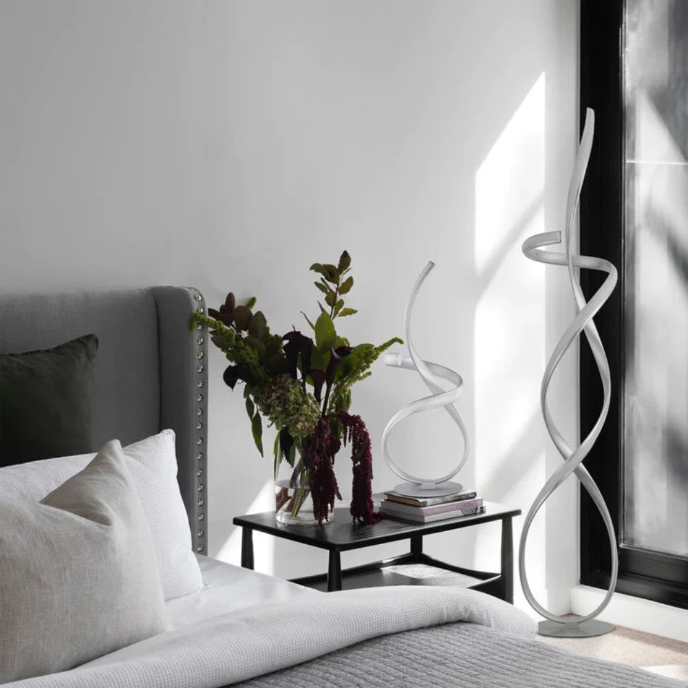 Ainhoa LED Floor Lamp Silver Metal 3000K