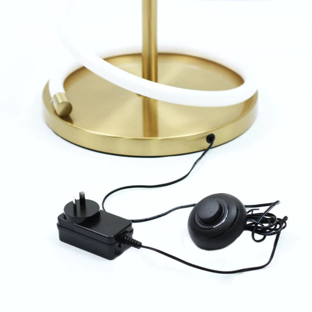Lyona LED Floor Lamp Gold Metal 3000K