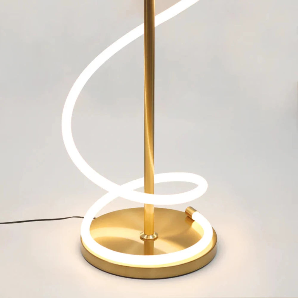 Lyona LED Floor Lamp Gold Metal 3000K