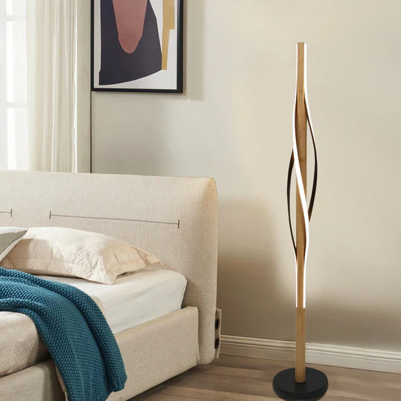 Bonnie LED Floor Lamp 30W 3000K Matt Black & Wood