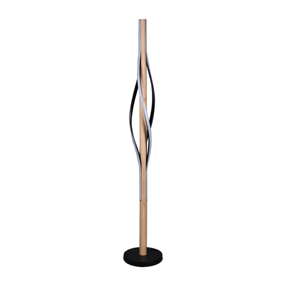 Bonnie LED Floor Lamp 30W 3000K Matt Black & Wood