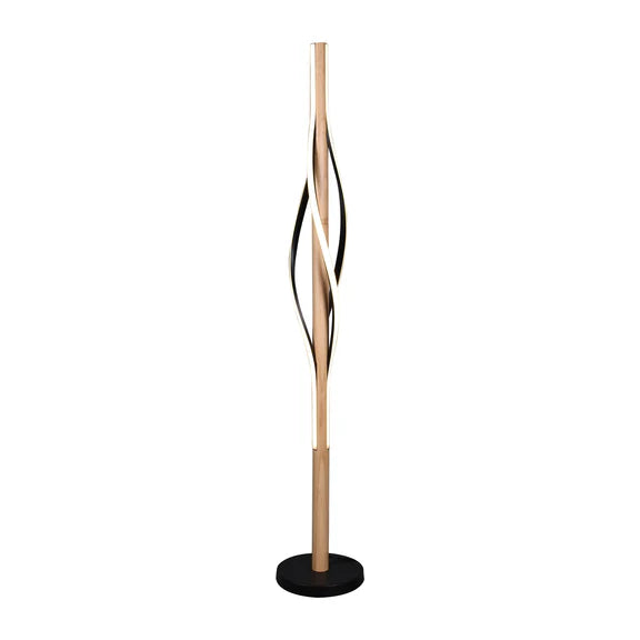 Bonnie LED Floor Lamp 30W 3000K Matt Black & Wood