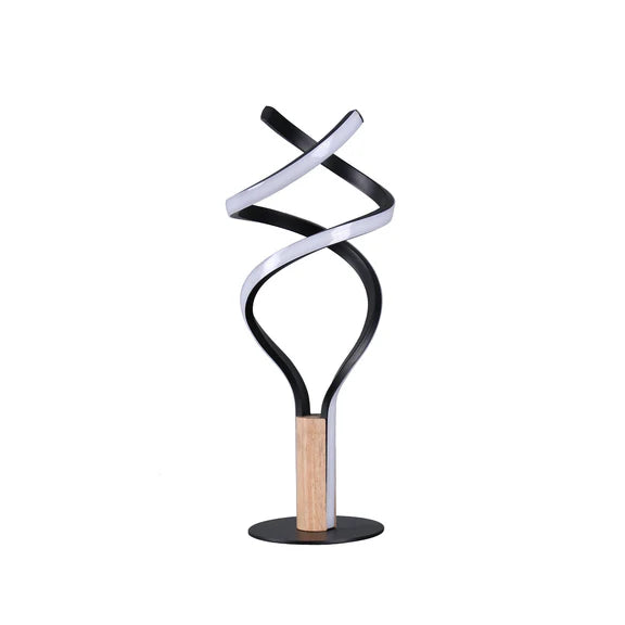 Estelle LED Table Lamp 12W 3000K Matt Black & Wood