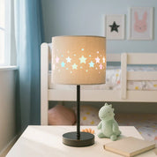 Kiki Rechargeable Star Pattern LED Table Lamp 3W Black & Linen