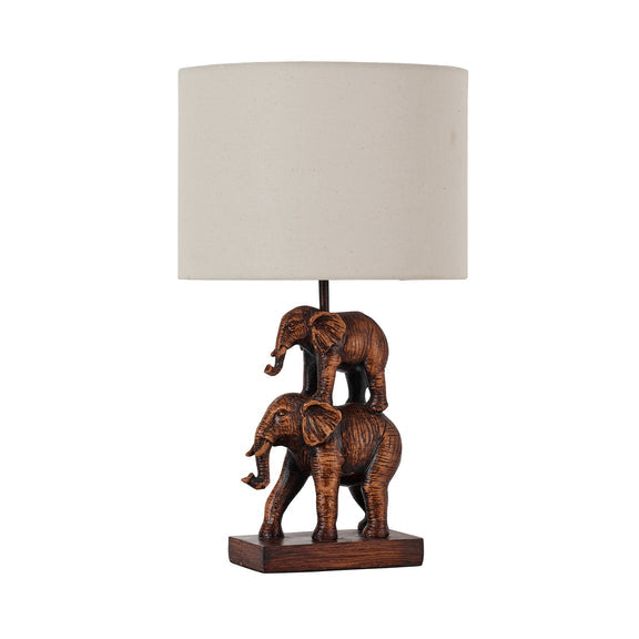 Mother and Calf Elephant LED Table Lamp 2.5W 3000K Natural & Brushed Bronze