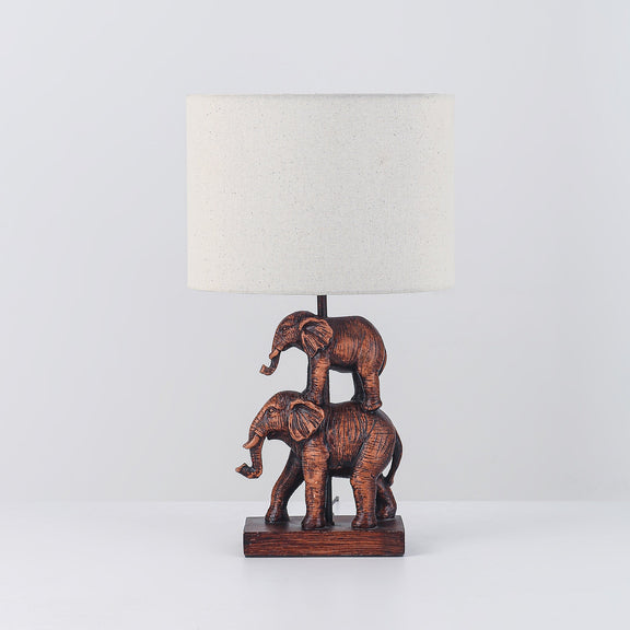Mother and Calf Elephant LED Table Lamp 2.5W 3000K Natural & Brushed Bronze