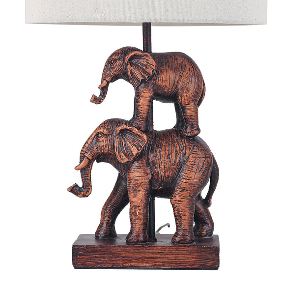 Mother and Calf Elephant LED Table Lamp 2.5W 3000K Natural & Brushed Bronze