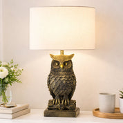 Owl Sculpture LED Table Lamp 2.5W 3000K Natural & Brushed Antique Brass