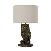 Owl Sculpture LED Table Lamp 2.5W 3000K Natural & Brushed Antique Brass