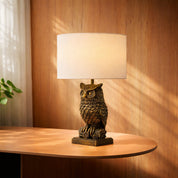 Owl Sculpture LED Table Lamp 2.5W 3000K Natural & Brushed Antique Brass