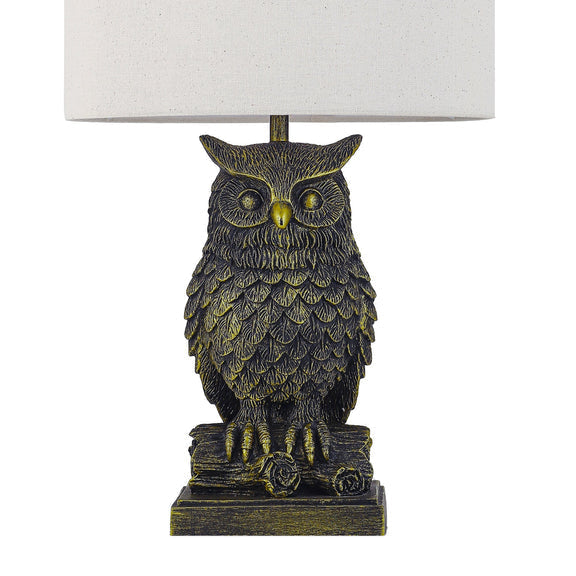 Owl Sculpture LED Table Lamp 2.5W 3000K Natural & Brushed Antique Brass