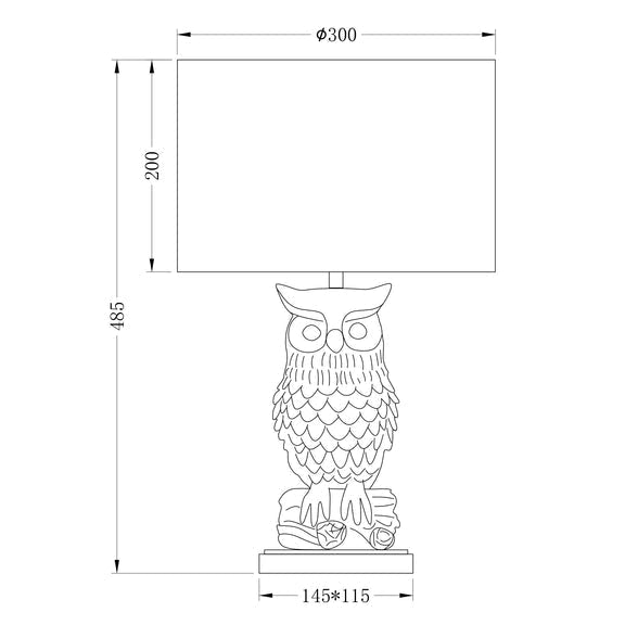 Owl Sculpture LED Table Lamp 2.5W 3000K Natural & Brushed Antique Brass