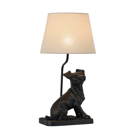 Jack Russell LED Table Lamp 2.5W 3000K Natural & Brushed Black Copper