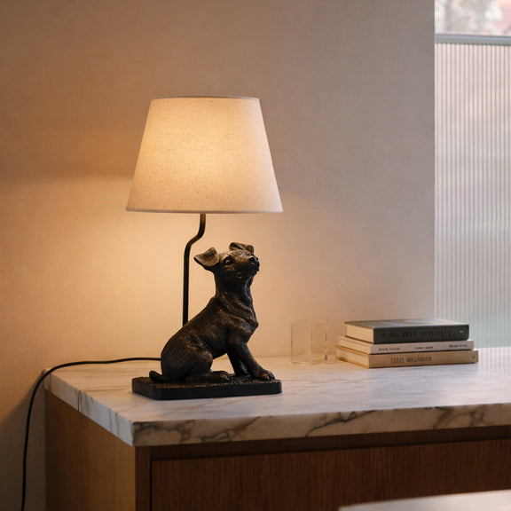 Jack Russell LED Table Lamp 2.5W 3000K Natural & Brushed Black Copper