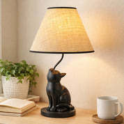 Upward Looking Cat LED Table Lamp 2.5W 3000K Natural & Brushed Black Copper