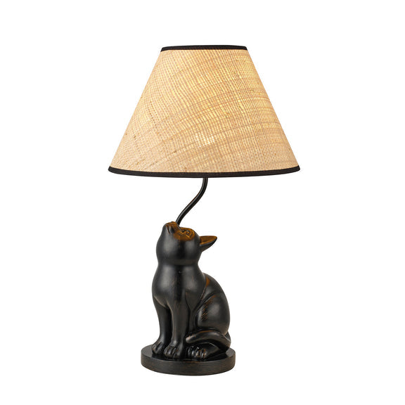Upward Looking Cat LED Table Lamp 2.5W 3000K Natural & Brushed Black Copper