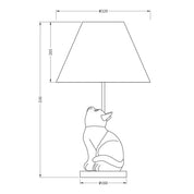 Upward Looking Cat LED Table Lamp 2.5W 3000K Natural & Brushed Black Copper