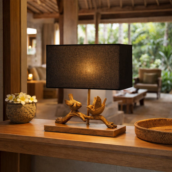 Birds on Branch LED Table Lamp 2.5W 3000K Brushed Gold & Black