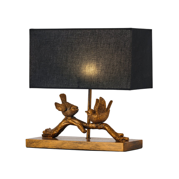 Birds on Branch LED Table Lamp 2.5W 3000K Brushed Gold & Black