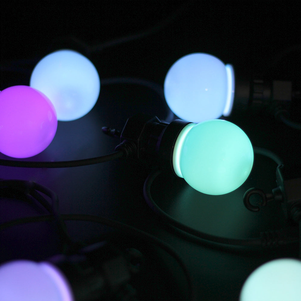 LED Festoon 10 Lights Black Opal RGBW