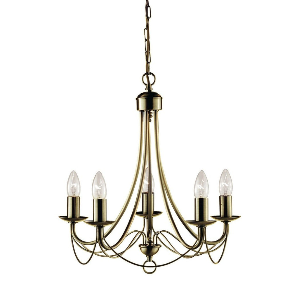 Zanzibar Chandelier 5 Light - Antique Brass