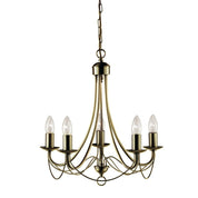Zanzibar Chandelier 5 Light - Antique Brass