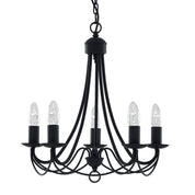 Zanzibar Chandelier 5 Light - Black