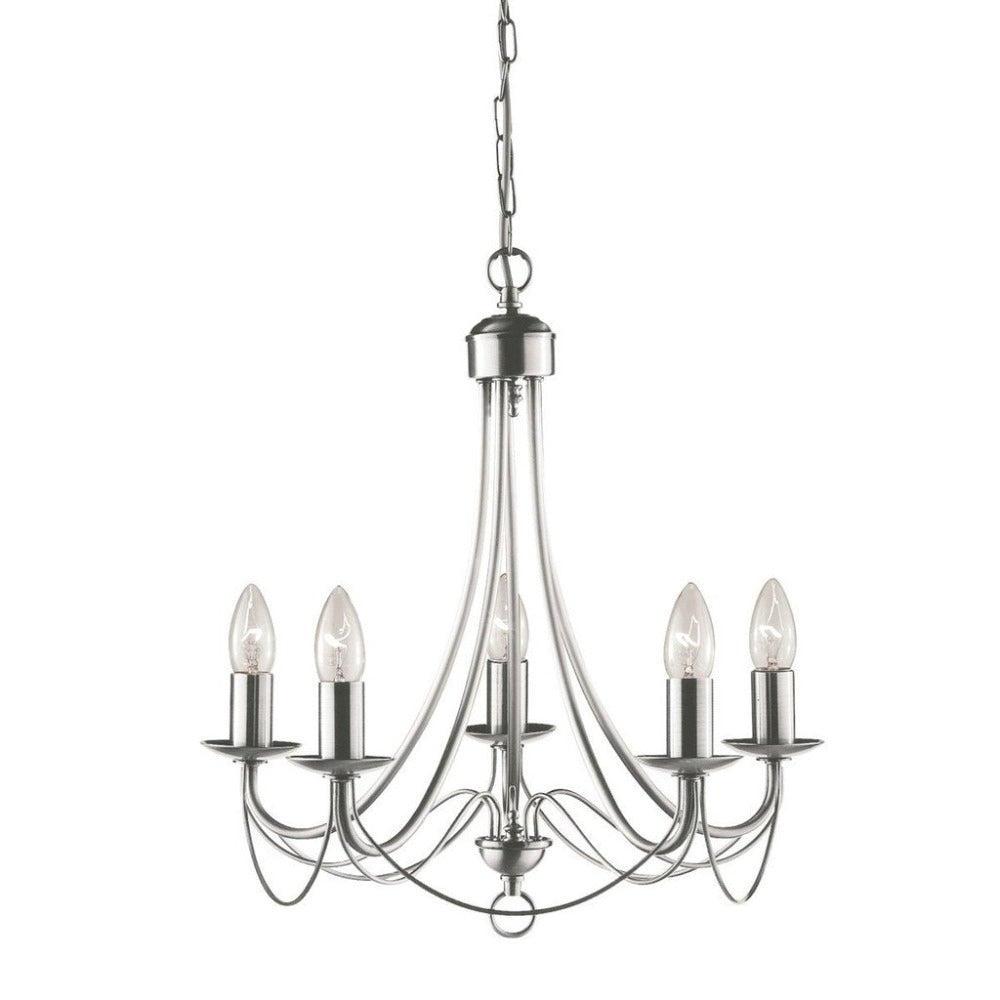 Zanzibar Chandelier 5 Light - Satin Chrome