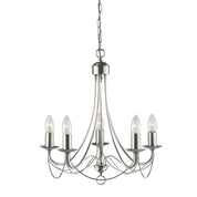 Zanzibar Chandelier 5 Light - Satin Chrome