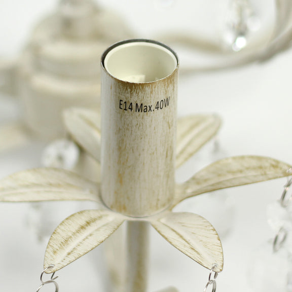 Stella 3 Lights Chandelier Ivory & Brushed Gold