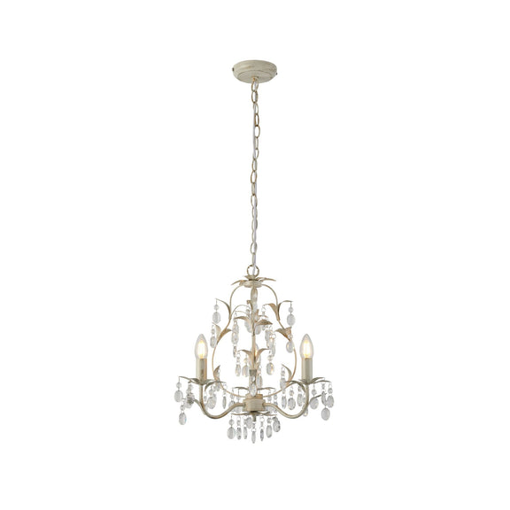 Stella 3 Lights Chandelier Ivory & Brushed Gold