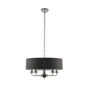 Beata 1 Light Large Chandelier Light Satin Nickel & Grey
