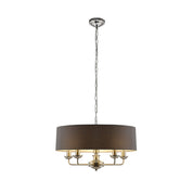 Beata 1 Light Large Chandelier Light Satin Nickel & Grey