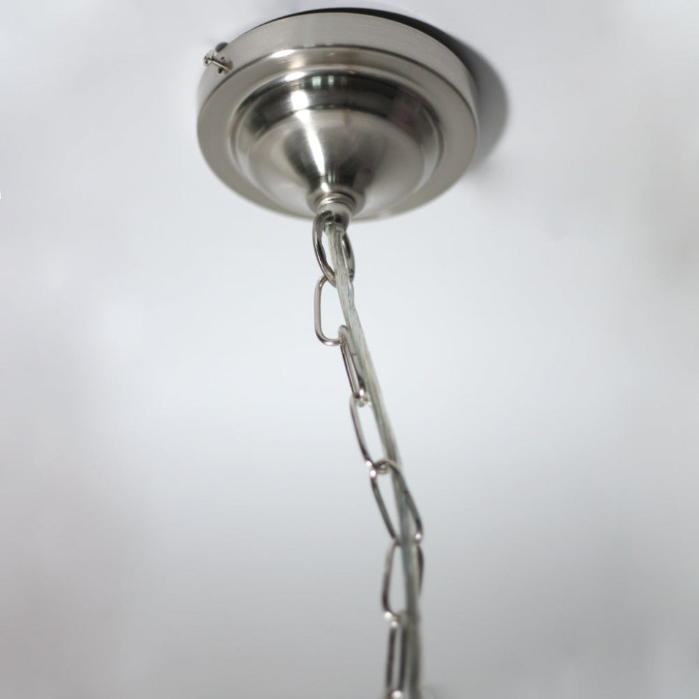 Beata 1 Light Small Chandelier Light Satin Nickel & Grey